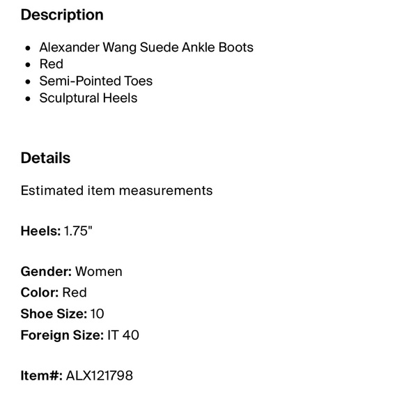 Alexander Wang Wine/Maroon Suede Ankle Boots EUC Size 40 (9.5US) - Picture 4 of 9